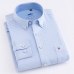 Men's Long Sleeve Oxford Plaid Striped Button Down Dress Shirt with Single Chest Pocket 100% Cotton Leisure Office Work Shirts