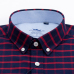 Men's Long Sleeve Plaid Striped Dress Shirts Single Front Chest Pocket Regular Fit Button-collar Cotton Oxford Social Shirt Male