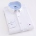 Men's Long Sleeve Plaid Striped Dress Shirts Single Front Chest Pocket Regular Fit Button-collar Cotton Oxford Social Shirt Male