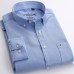 Men's Long Sleeve Plaid/Striped Oxford Dress Shirt Single Patch Pocket with Box-pleated Back Yoke Regular-fit Button Down Shirts