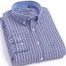 Men's Long Sleeve Plaid/Striped Oxford Dress Shirt Single Patch Pocket with Box-pleated Back Yoke Regular-fit Button Down Shirts