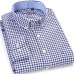 Men's Long Sleeve Plaid/Striped Oxford Dress Shirt Single Patch Pocket with Box-pleated Back Yoke Regular-fit Button Down Shirts