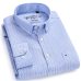 Men's Long Sleeve Plaid/Striped Oxford Dress Shirt Single Patch Pocket with Box-pleated Back Yoke Regular-fit Button Down Shirts