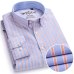 Men's Long Sleeve Plaid/Striped Oxford Dress Shirt Single Patch Pocket with Box-pleated Back Yoke Regular-fit Button Down Shirts