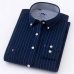 Men's Oxford 100% Cotton Fashion Stripe Casual Long Sleeve Shirts Retro Style High Quality Design Men's Dress Shirts Blouse