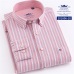 Men's Oxford 100% Cotton Fashion Stripe Casual Long Sleeve Shirts Retro Style High Quality Design Men's Dress Shirts Blouse