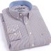 Men's Plaid Checked Oxford Button-down Shirt Chest Pocket Smart Casual Classic Contrast Standard-fit Long Sleeve Dress Shirts