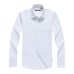 Men's Regular-fit Coarse-twill Solid Basic Dress Shirt Formal Business Long Sleeve White Tops Shirts for Social Work Office Wear