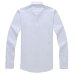 Men's Regular-fit Coarse-twill Solid Basic Dress Shirt Formal Business Long Sleeve White Tops Shirts for Social Work Office Wear