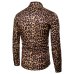 Mens Trend Nightclub Leopard Print Shirt High Quality Long Sleeve Shirt Male Social Casual Party Shirt Chemise Homme Dress Shirt