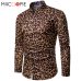 Mens Trend Nightclub Leopard Print Shirt High Quality Long Sleeve Shirt Male Social Casual Party Shirt Chemise Homme Dress Shirt