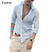 NIBESSER Mens White Sexy Beach Shirts Long Sleeve Business Shirt Brand Male Slim Fit Casual Solid dress shirt camisa masculina