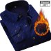 NIGRITY New Men's Long Sleeve Plaid Warm Thick Fleece Lining Shirt Fashion Soft Casual Flannel Shirt Comfortable Plus Size L-4XL