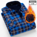 NIGRITY New Men's Long Sleeve Plaid Warm Thick Fleece Lining Shirt Fashion Soft Casual Flannel Shirt Comfortable Plus Size L-4XL