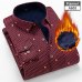 NIGRITY New Men's Long Sleeve Plaid Warm Thick Fleece Lining Shirt Fashion Soft Casual Flannel Shirt Comfortable Plus Size L-4XL