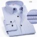 New 8xl Plus Size Large Men Turndown Collar Long sleeve Non-Iron dress striped shirts with chest pocket regular fit male tops