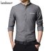 New Fashion Casual Men Shirt Long Sleeve Mandarin Collar Slim Fit Shirt Men Korean Business Mens Dress Shirts Men Clothes M-5XL