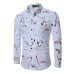 New Men's Long Sleeve Casual Shirt Fashion Rose Flower 3D Printed Floral Shirt Turn-down Collar Slim Fit Shirt For Mens Clothing