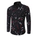 New Men's Long Sleeve Casual Shirt Fashion Rose Flower 3D Printed Floral Shirt Turn-down Collar Slim Fit Shirt For Mens Clothing