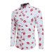 New Men's Long Sleeve Casual Shirt Fashion Rose Flower 3D Printed Floral Shirt Turn-down Collar Slim Fit Shirt For Mens Clothing