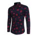 New Men's Long Sleeve Casual Shirt Fashion Rose Flower 3D Printed Floral Shirt Turn-down Collar Slim Fit Shirt For Mens Clothing