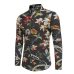 New Men's Long Sleeve Casual Shirt Fashion Rose Flower 3D Printed Floral Shirt Turn-down Collar Slim Fit Shirt For Mens Clothing