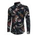 New Men's Long Sleeve Casual Shirt Fashion Rose Flower 3D Printed Floral Shirt Turn-down Collar Slim Fit Shirt For Mens Clothing