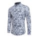 New Men's Long Sleeve Casual Shirt Fashion Rose Flower 3D Printed Floral Shirt Turn-down Collar Slim Fit Shirt For Mens Clothing