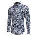 New Men's Long Sleeve Casual Shirt Fashion Rose Flower 3D Printed Floral Shirt Turn-down Collar Slim Fit Shirt For Mens Clothing