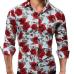 New Men's Long Sleeve Casual Shirt Fashion Rose Flower 3D Printed Floral Shirt Turn-down Collar Slim Fit Shirt For Mens Clothing