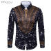 New Tops men's casual shirt 2018 spring 3D National style printing Floral pattern men fashion Edition long sleeve Shirt EU size