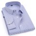 Plus Large Size 8XL 7XL 6XL 5XL 4XL Mens Business Casual Long Sleeved Shirt Classic Striped Male Social Dress Shirts Purple Blue