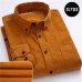 Plus Size 6xl Autumn/winter Warm Quality 100%cotton Corduroy long sleeved button collar smart casual shirts for men comfortable