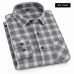 Quality Flannel Plaid Men Shirt Cotton Spring Autumn Casual Long Sleeve Dress Shirts Soft Comfort Slim Fit Button Down Clothes