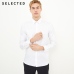 SELECTED Cotton-blend V-neck business long-sleeved shirt |418105543