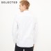 SELECTED Cotton-blend V-neck business long-sleeved shirt |418105543