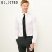 SELECTED Men's Slight Stretch Cotton-blend Pure Color Slim Fit Long-sleeved Shirt S|418105537