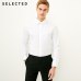 SELECTED Men's Slight Stretch Cotton-blend Pure Color Slim Fit Long-sleeved Shirt S|418105537