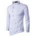 VISADA JAUNA 2018 New Men's Fashion Cotton Long Sleeved Shirt Solid Color Slim Fit Shirts Men Casual Irregular Man Dress N8931