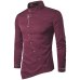 VISADA JAUNA 2018 New Men's Fashion Cotton Long Sleeved Shirt Solid Color Slim Fit Shirts Men Casual Irregular Man Dress N8931