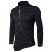 VISADA JAUNA 2018 New Men's Fashion Cotton Long Sleeved Shirt Solid Color Slim Fit Shirts Men Casual Irregular Man Dress N8931