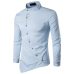 VISADA JAUNA 2018 New Men's Fashion Cotton Long Sleeved Shirt Solid Color Slim Fit Shirts Men Casual Irregular Man Dress N8931