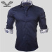 VISADA JAUNA Men's Shirt 2017 New Arrivals Fashion Casual Style Long Sleeve Solid 100% Cotton Slim Fit Dress Male Shirts N795