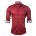 VISADA JAUNA Men's Shirt 2017 New Arrivals Fashion Casual Style Long Sleeve Solid 100% Cotton Slim Fit Dress Male Shirts N795