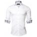 VISADA JAUNA Men's Shirt 2017 New Arrivals Fashion Casual Style Long Sleeve Solid 100% Cotton Slim Fit Dress Male Shirts N795