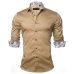 VISADA JAUNA Men's Shirt 2017 New Arrivals Fashion Casual Style Long Sleeve Solid 100% Cotton Slim Fit Dress Male Shirts N795