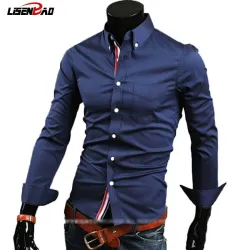 cheap shipping hot new fashion  business casual slim fit long sleeved shirts men's dress shirts leisure brand 5 colors 5 sizes