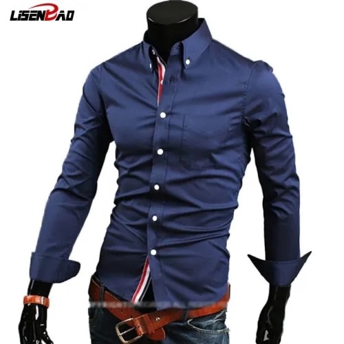 cheap shipping hot new fashion  business casual slim fit long sleeved shirts men's dress shirts leisure brand 5 colors 5 sizes