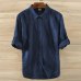 2017 New arrival linen shirts men solid green long shirt mens 100% flax casual men shirts brand soft shirts male clothes chemise