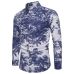 2018 New Spring &Autumn Shirts Fashion Trend Folk Men Ethnic Flowers Printed Casual Hawaiian Long Sleeves Dress Shirts 4XL 5XL